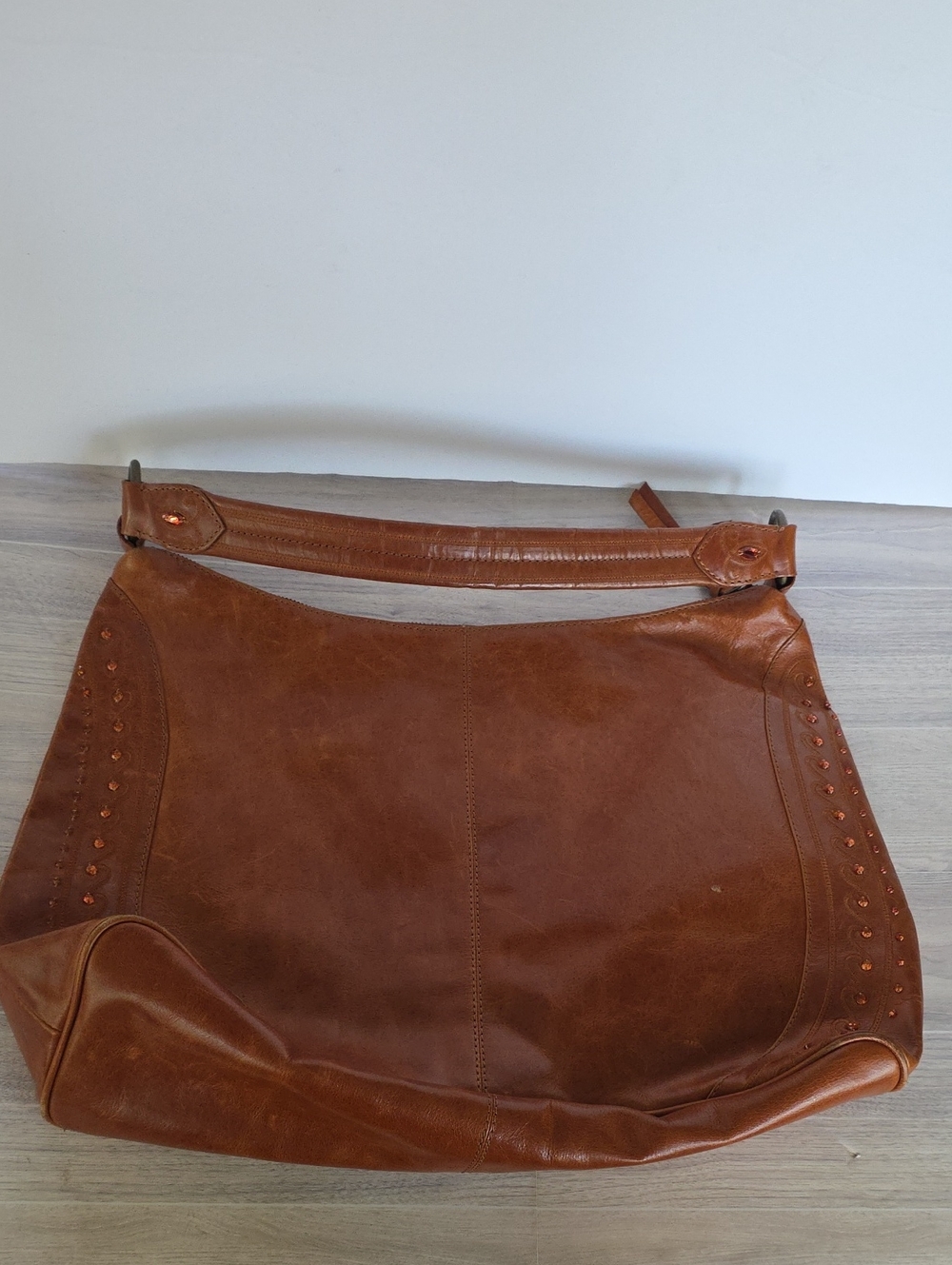 VNTG Wilsons Leather Large Rhinestone Gem Hobo Boho Western Shoulder Handbag - Picture 8 of 16